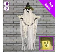 Garden Greatness 31" Light Up Hanging Ghost - Halloween Decoration in White | Size: 1 Pack Garden Greatness White 1 Pack