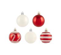 Garden Greatness 35 Pack Candy Cane Christmas Baubles in Red | Size: 1 Pack Garden Greatness Red 1 Pack