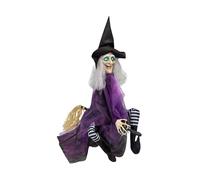 Garden Greatness 36" Hanging Animated Witch Halloween Prop in Black | Size: 1 Pack Garden Greatness Black 1 Pack