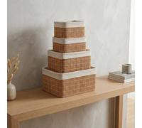 Garden Greatness 4 Pack Bamboo Storage Baskets in Natural Garden Greatness Natural