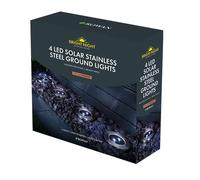 Garden Greatness 4 Pack Solar LED Ground Lights in Silver | Size: 5 Pack Garden Greatness Silver 5 Pack