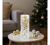 Garden Greatness 40 Pack Frosted Gold Christmas Baubles | Size: 1 Pack Garden Greatness Gold 1 Pack