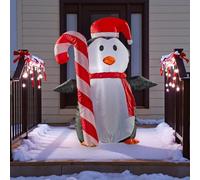 Garden Greatness 4ft Self Inflatable Candy Cane Penguin in White | Size: 1 Pack Garden Greatness White 1 Pack