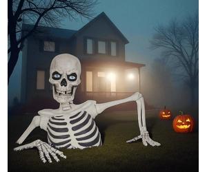 Garden Greatness 5ft Giant Animated Ground Breaking Skeleton in White | Size: 1 Pack Garden Greatness White 1 Pack