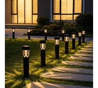 Garden Greatness 6 Pack Evie Solar Bollard Stake Lights in Black Garden Greatness Black 6 Pack