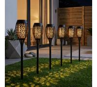 Garden Greatness 6 Pack Solar Flame Stake Lights