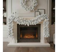 Garden Greatness 6ft Heritage Snowy Imperial Garland in Green | Size: 1 Pack Garden Greatness Green 1 Pack