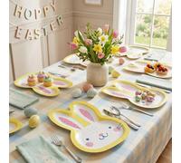 Garden Greatness 8 Pack Decorative Easter Bunny Shaped Plates