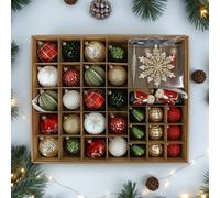 Garden Greatness 80 Pack Shatter Resistant Traditional Multi Red Baubles Garden Greatness Multicolor 80 Pack