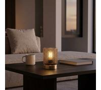 Garden Greatness Amber Glass Cup Led Bulb Table Light