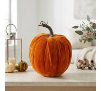 Garden Greatness Amber Velvet Pumpkin Decorative Ornament