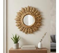 Garden Greatness Antiqued Ornate Framed Mirror Resin