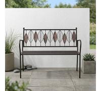 Garden Greatness Arboretum Leaf Rustic Garden Bench in Brown Garden Greatness Brown