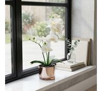 Garden Greatness Artificial Flower Patch Orchid In Pot in Silver | Size: 1 Pack Garden Greatness Silver 1 Pack