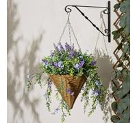 Garden Greatness Artificial Lavender Flower Cone Basket Garden Greatness Lavender