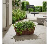 Garden Greatness Artificial Rattan Outdoor Planter Basket in Natural Garden Greatness Natural