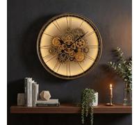 Garden Greatness Artisan Gold Light Up Skeleton Wall Clock