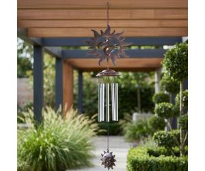 Garden Greatness Artisan Rusty Sun Garden Windchime Garden Greatness Multicolor