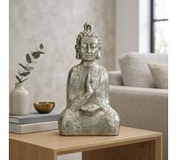 Garden Greatness Artistic Carved Sitting Buddha Ornament in Silver | Size: 1 Pack Garden Greatness Silver 1 Pack