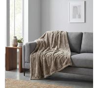 Garden Greatness Aurelle Mocha Faux Fur Statement Throw
