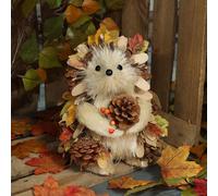 Garden Greatness Autumn Hedgehog Ornament with Pine Cones & Leaves in Brown | Size: 1 Pack Garden Greatness Brown 1 Pack