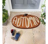 Garden Greatness Autumn Pumpkin Coir Door Mat - Shaped & Printed in Brown | Size: 1 Pack Garden Greatness Brown 1 Pack