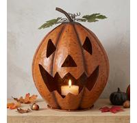 Garden Greatness Autumnal Metal Pumpkin Candle Holder