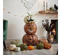 Garden Greatness Autumnal Stacked Pumpkin Decorative Display | Size: 1 Pack Garden Greatness Multicolor 1 Pack