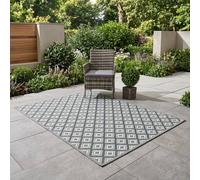 Garden Greatness Aztec Outdoor Diamond Pattern Garden Rug in Dark Grey | Size: 45 cm x 75 cm Garden Greatness Dark Grey 45 cm x 75 cm