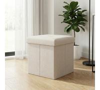 Garden Greatness Beige Linen Home Ottoman Storage