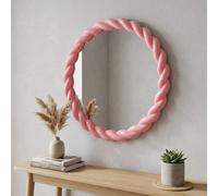 Garden Greatness Berry Rope Effect Round Mirror in Pink Garden Greatness Pink