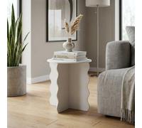 Garden Greatness Blanc Wave Wooden Home Side Table