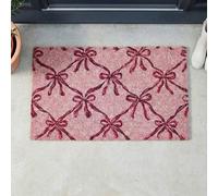 Garden Greatness Blush Bows Printed Coir Doormat in Baby Pink | Size: 45 cm x 75 cm Garden Greatness Baby Pink 45 cm x 75 cm