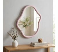 Garden Greatness Blush Pink Wave Style Decorative Mirror