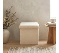 Garden Greatness Boucle Teddy Neutral Storage Stool in Light Beige Garden Greatness Light Beige