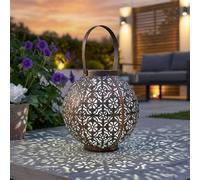 Garden Greatness Boulette Decorative Solar Silhouette Lantern in Bronze | Size: 1 Pack Garden Greatness Bronze 1 Pack