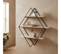 Garden Greatness Brixton 3 Tier Rhombus Wall Shelf in Black Garden Greatness Black