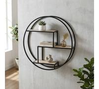 Garden Greatness Brixton 3 Tier Round Wall Shelf in Black Garden Greatness Black