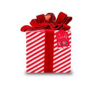 Garden Greatness Candy Cane Stripe Present Decoration in Red | Size: 1 Pack Garden Greatness Red 1 Pack