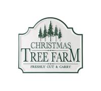 Garden Greatness Christmas Tree Farm Metal Sign in White | Size: 1 Pack Garden Greatness White 1 Pack