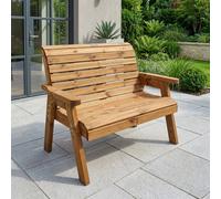Garden Greatness Classic Wooden Two Seater Garden Bench in Brown | Size: 1 Pack Garden Greatness Brown 1 Pack