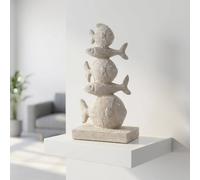 Garden Greatness Coastal Stacked Fish Ornament in Beige | Size: 1 Pack Garden Greatness Beige 1 Pack