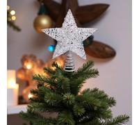 Garden Greatness Dazzling Silver Star Tree Topper | Size: 1 Pack Garden Greatness Silver 1 Pack