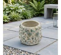 Garden Greatness Decorative Embossed Shell Planter Pot Garden Greatness Multicolor