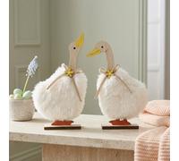 Garden Greatness Decorative Fluffy Duck Duo Ornaments