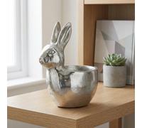 Garden Greatness Decorative Silver Rabbit Planter