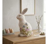 Garden Greatness Distressed Floral Bunny Decoration
