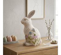 Garden Greatness Distressed Floral Bunny Decoration | Size: 1 Pack Garden Greatness Multicolor 1 Pack