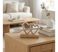 Garden Greatness Double Heart Cupid Mounted Ornament in Silver | Size: 1 Pack Garden Greatness Silver 1 Pack