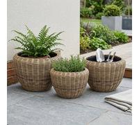 Garden Greatness Drypot Rattan Outdoor Baskets (Set Of 3)